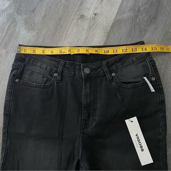VIGOSS Jeans Stevie Crop Straight Black Distressed 27 Waist NEW - Picture 9 of 12